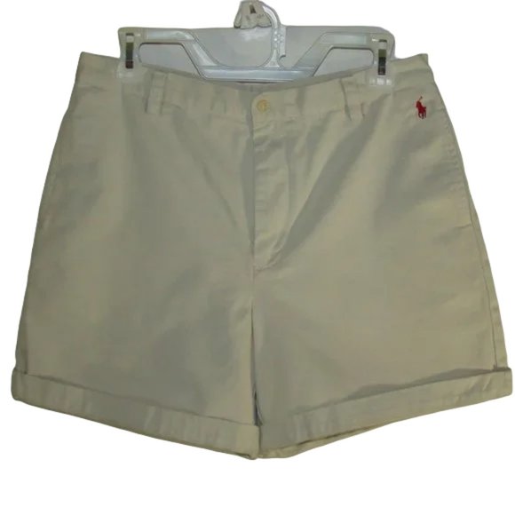 Ralph Lauren Sport Khaki Flat Front Shorts Size 10 - Picture 1 of 5